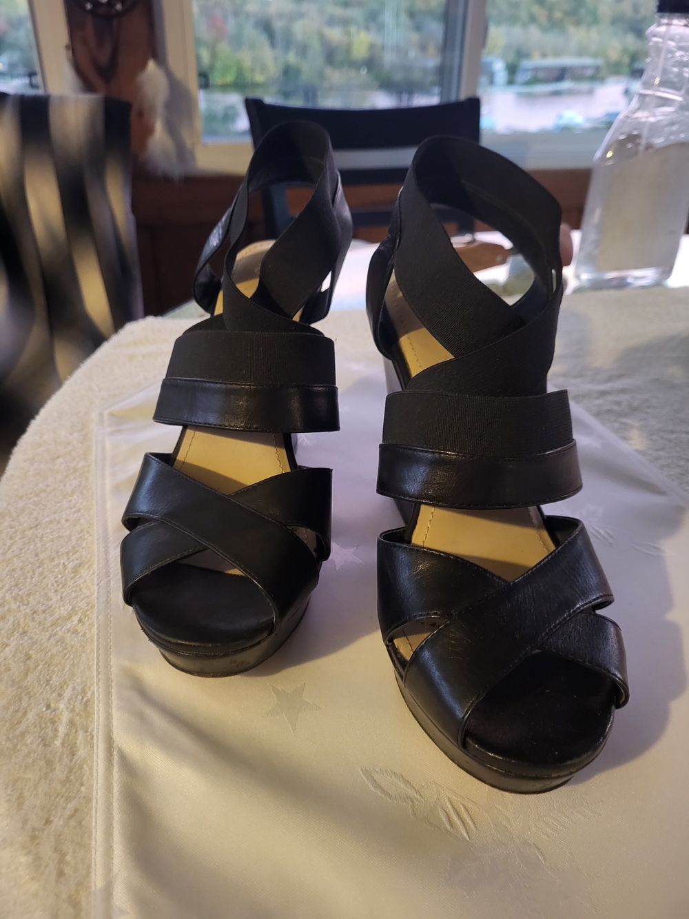 Wittner's Black Strappy Platform Sandals - Sleek Wedged Heels